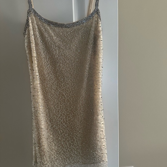 Stone Cold Fox Cream Beaded Mini Dress - Picture 4 of 4